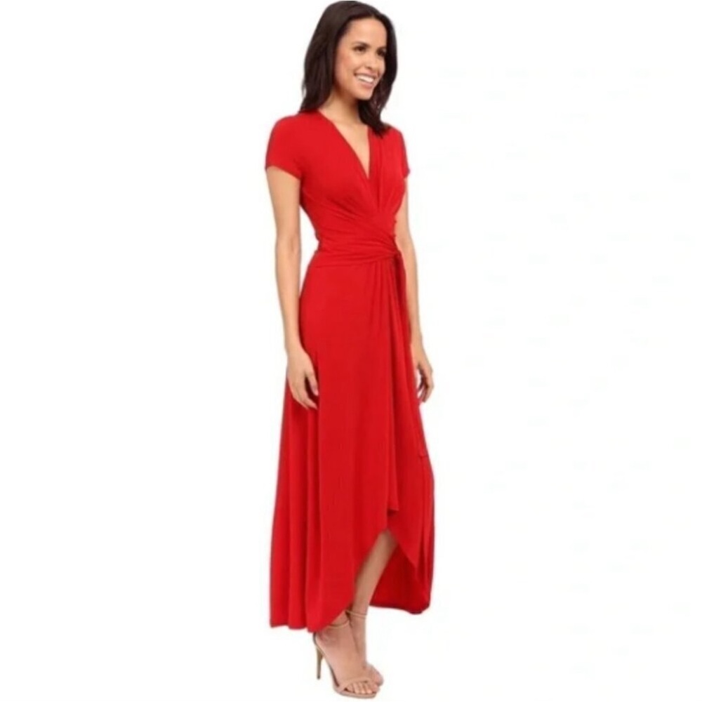 Michael Kors burnt orange wrap tie waist dress